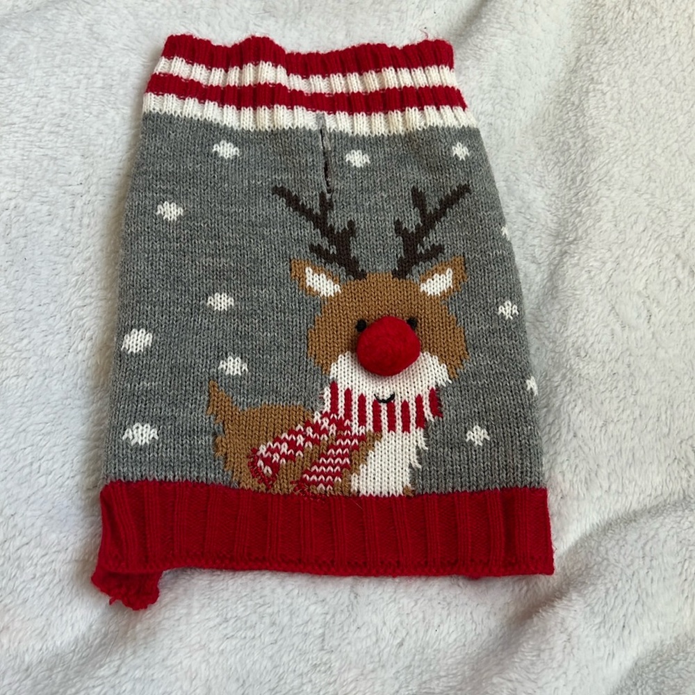 Dog Sweater, Size XS, Rudolph